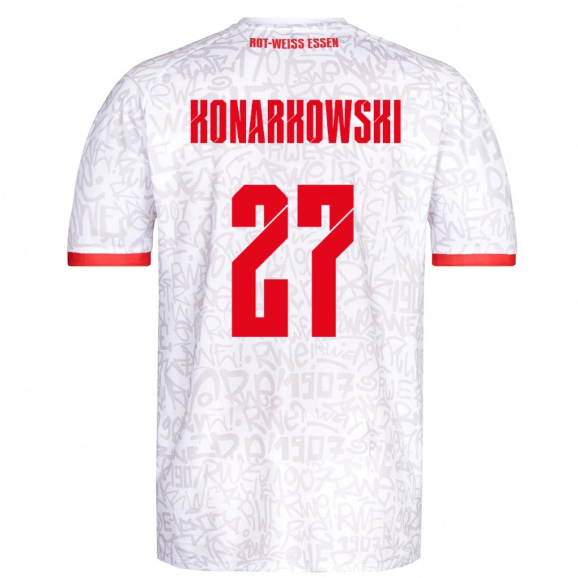 Danxen Pánské Mirco Konarkowski #27 Bílá Červená Domů Hráčské Dresy 2025/26 Dres