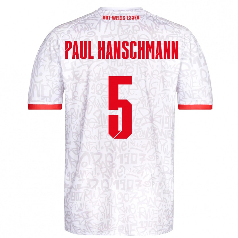 Danxen Pánské Theodor Paul Hanschmann #5 Bílá Červená Domů Hráčské Dresy 2025/26 Dres