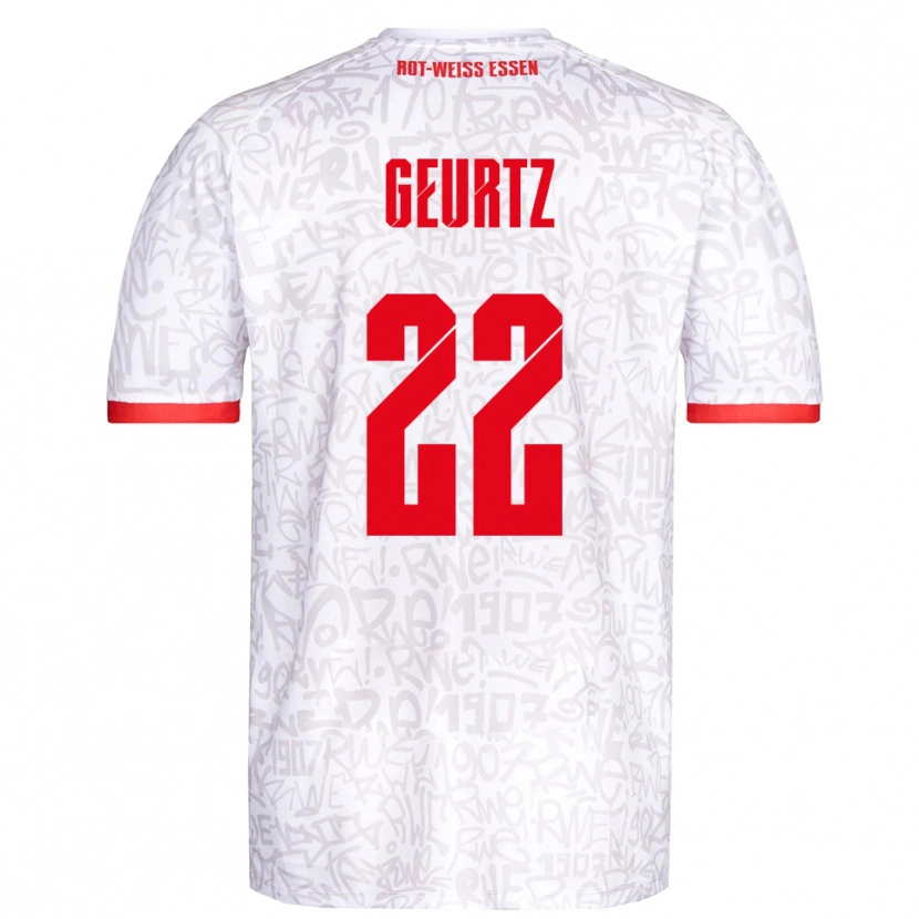 Danxen Pánské Jan-Luca Geurtz #22 Bílá Červená Domů Hráčské Dresy 2025/26 Dres
