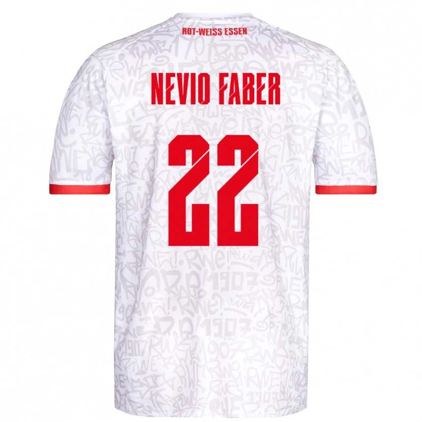 Danxen Pánské Arne Nevio Faber #22 Bílá Červená Domů Hráčské Dresy 2025/26 Dres