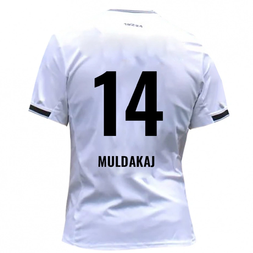 Danxen Pánské Ardit Muldakaj #14 Bílá Červená Domů Hráčské Dresy 2025/26 Dres