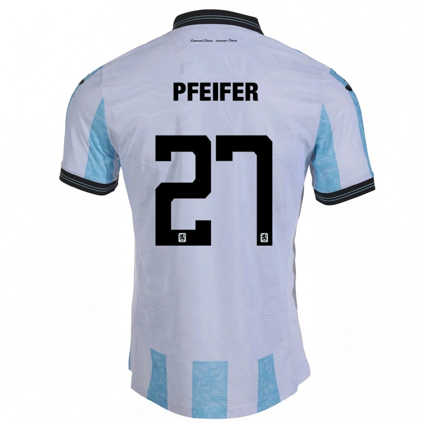 Danxen Pánské Manuel Pfeifer #27 Bílá Nebesky Modrá Domů Hráčské Dresy 2025/26 Dres