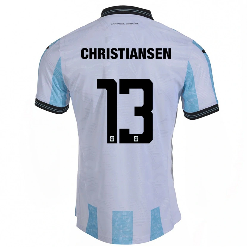 Danxen Pánské Max Christiansen #13 Bílá Nebesky Modrá Domů Hráčské Dresy 2025/26 Dres