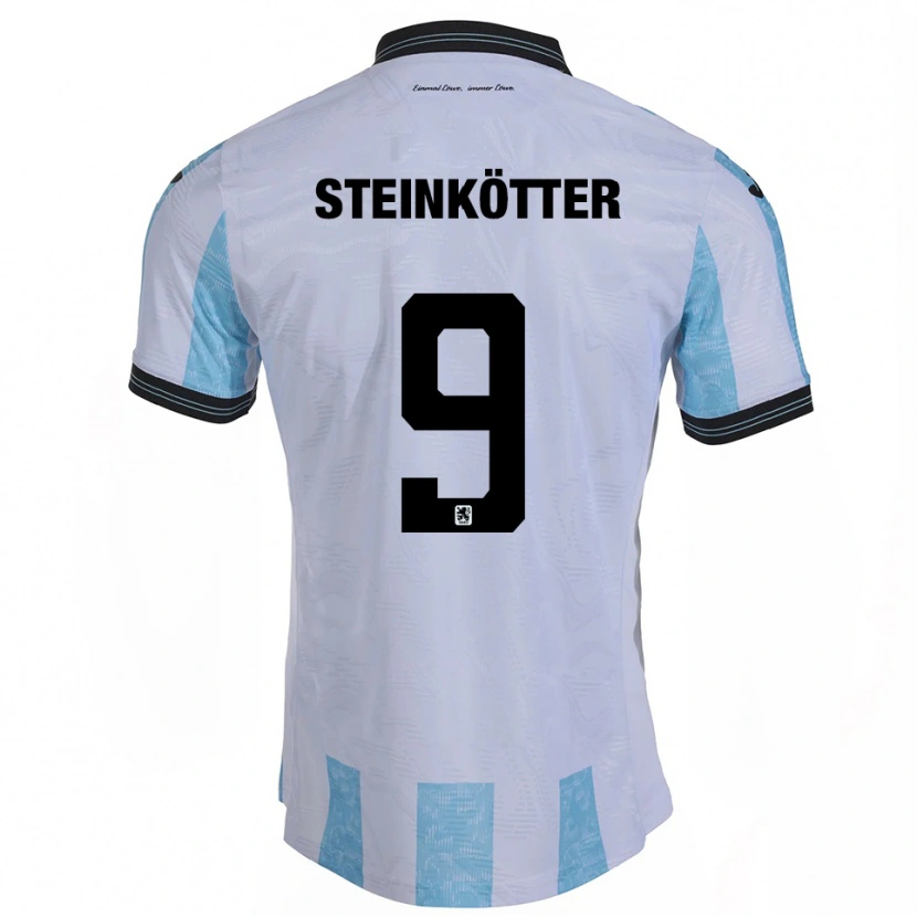 Danxen Pánské Justin Steinkötter #9 Bílá Nebesky Modrá Domů Hráčské Dresy 2025/26 Dres