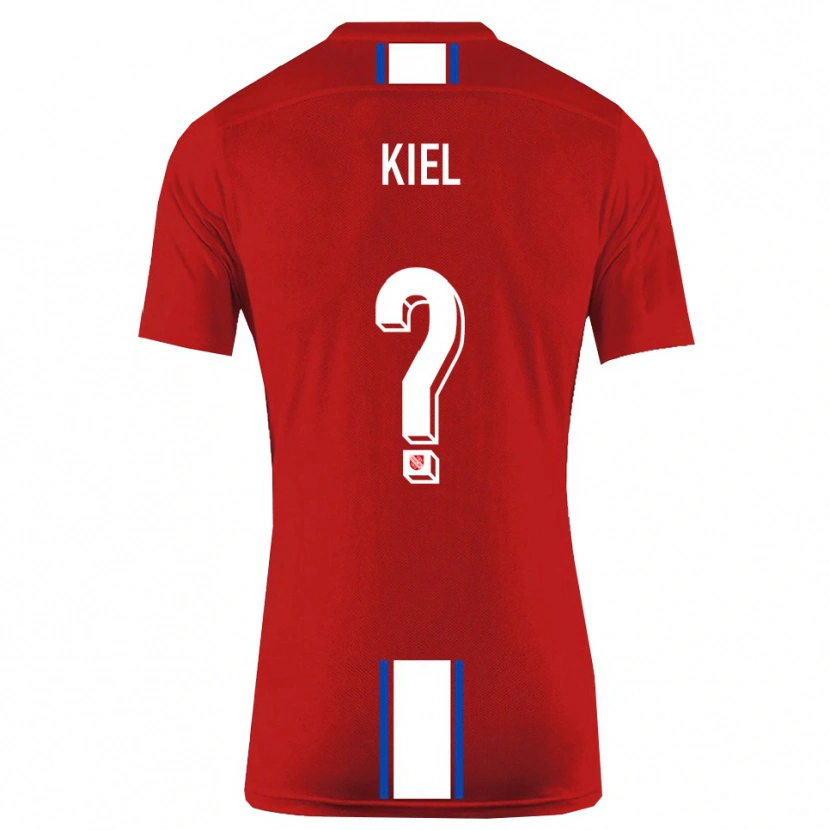 Danxen Pánské Niels Kiel #0 Červená Bílá Domů Hráčské Dresy 2025/26 Dres