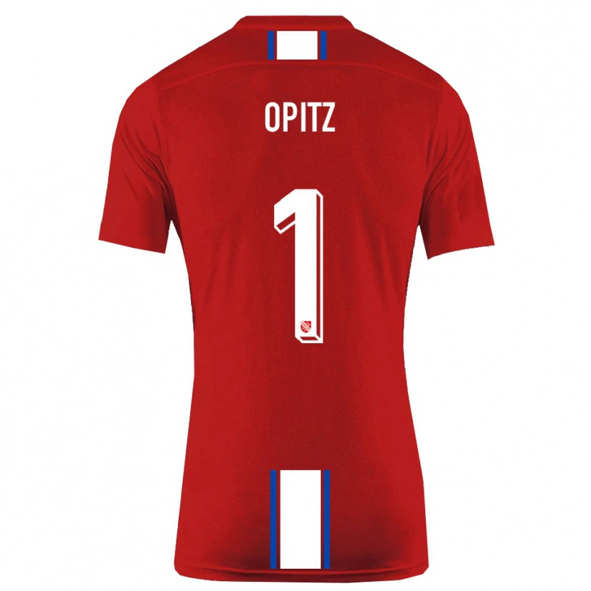 Danxen Pánské Tom Opitz #1 Červená Bílá Domů Hráčské Dresy 2025/26 Dres