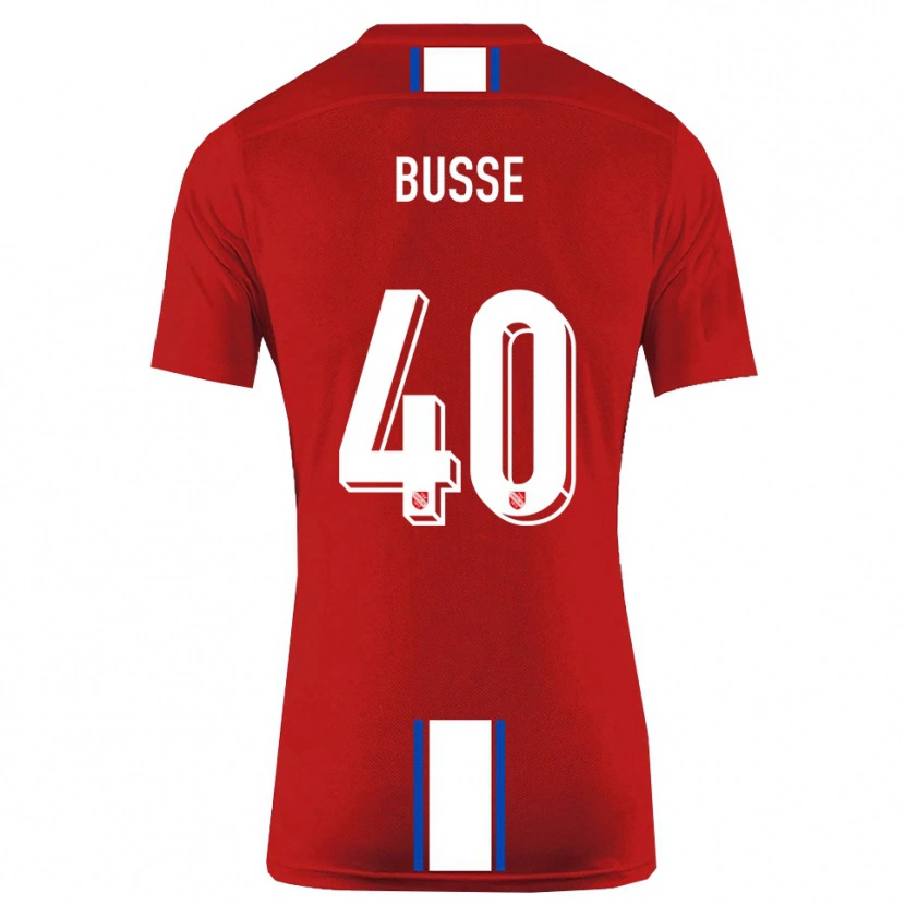 Danxen Pánské Jonah Busse #40 Červená Bílá Domů Hráčské Dresy 2025/26 Dres