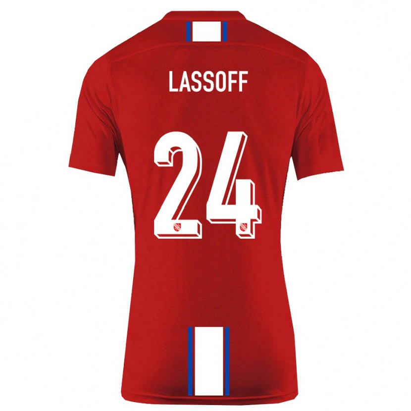 Danxen Pánské Matteo Lassoff #24 Červená Bílá Domů Hráčské Dresy 2025/26 Dres