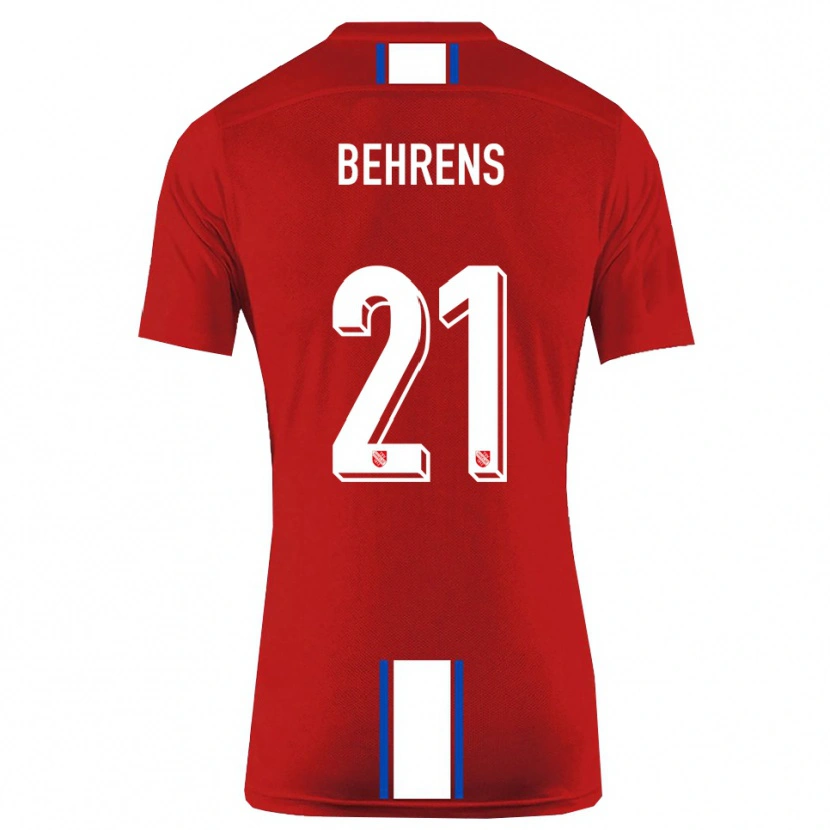 Danxen Pánské Irichad Behrens #21 Červená Bílá Domů Hráčské Dresy 2025/26 Dres