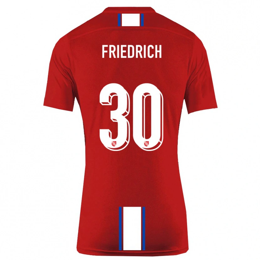 Danxen Pánské Timo Friedrich #30 Červená Bílá Domů Hráčské Dresy 2025/26 Dres