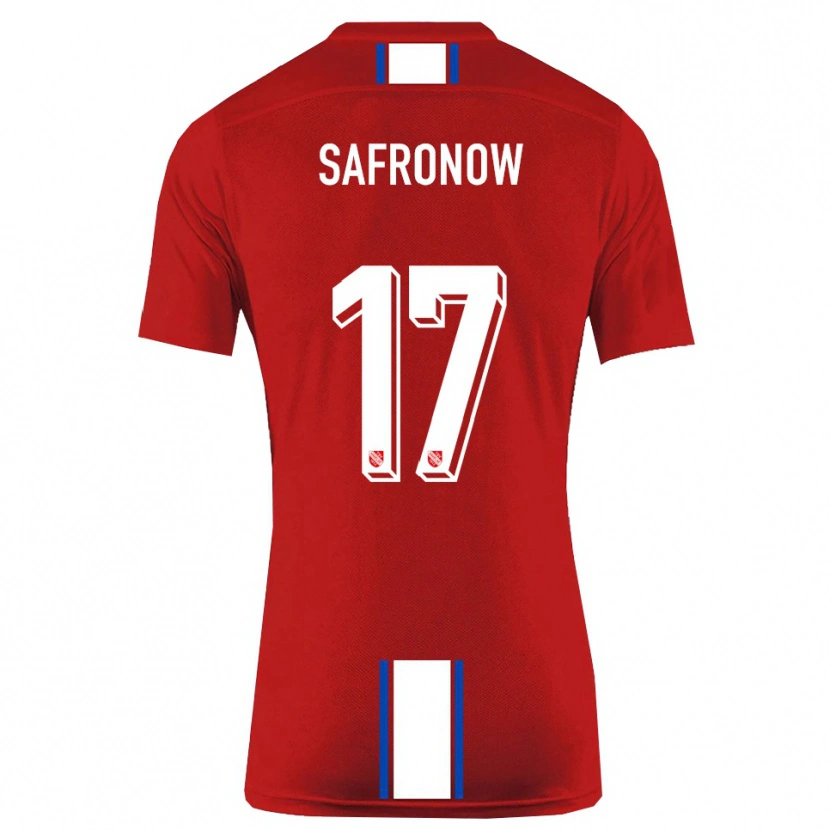 Danxen Pánské Maxim Safronow #17 Červená Bílá Domů Hráčské Dresy 2025/26 Dres