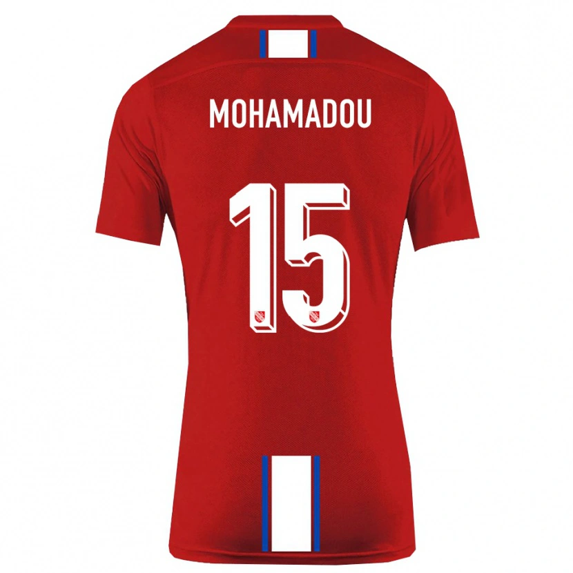 Danxen Pánské Akram-Dine Mohamadou #15 Červená Bílá Domů Hráčské Dresy 2025/26 Dres