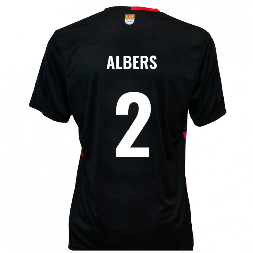 Danxen Pánské Felix Albers #2 Černá Červená Domů Hráčské Dresy 2025/26 Dres