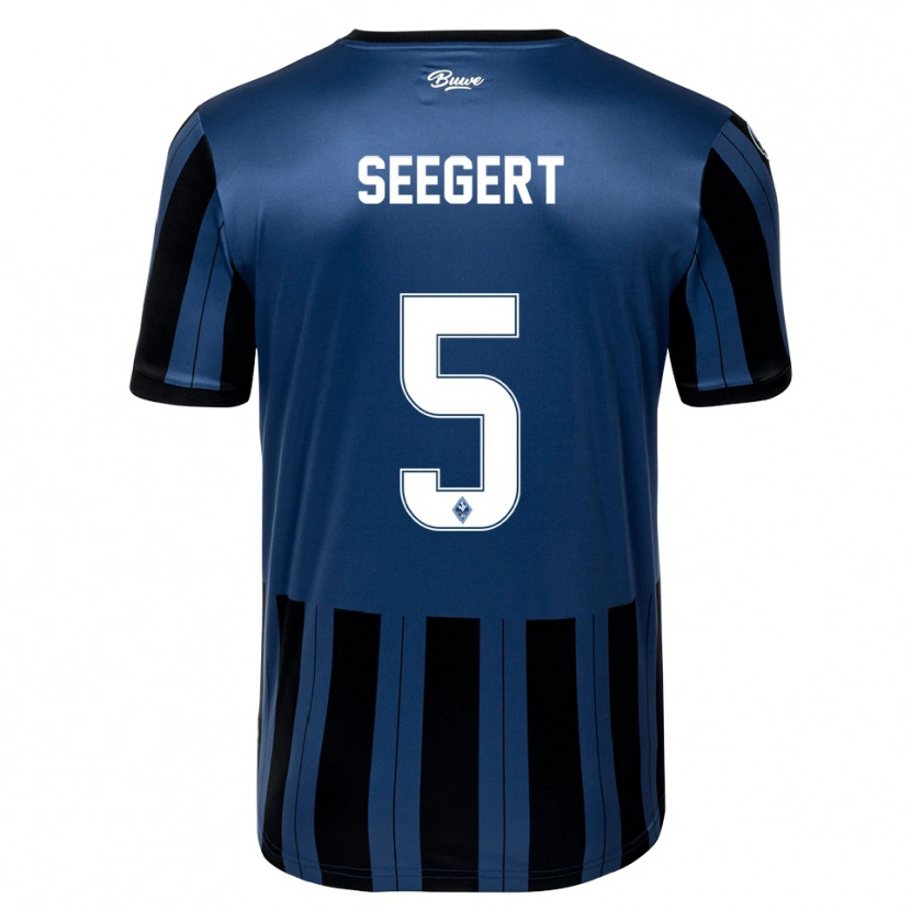 Danxen Pánské Marcel Seegert #5 Modrá Šedá Černá Domů Hráčské Dresy 2025/26 Dres