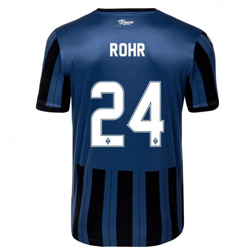 Danxen Pánské Elijah Rohr #24 Modrá Šedá Černá Domů Hráčské Dresy 2025/26 Dres