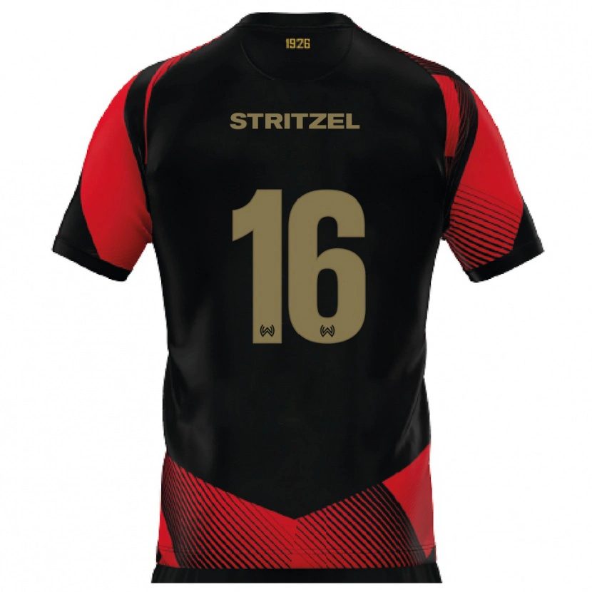 Danxen Pánské Florian Stritzel #16 Černá Červená Domů Hráčské Dresy 2025/26 Dres