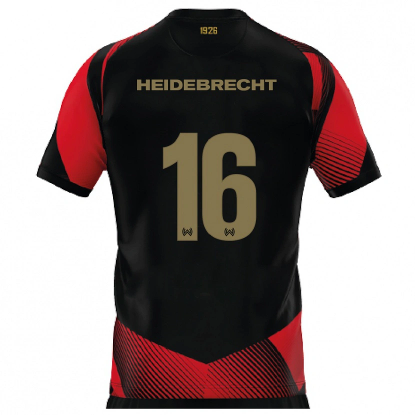 Danxen Pánské Elias Heidebrecht #16 Černá Červená Domů Hráčské Dresy 2025/26 Dres