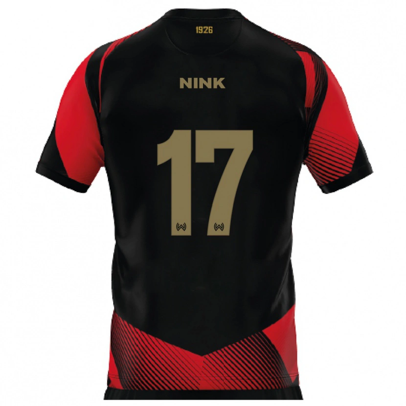 Danxen Pánské Ben Nink #17 Černá Červená Domů Hráčské Dresy 2025/26 Dres
