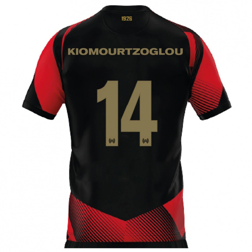 Danxen Pánské Orestis Kiomourtzoglou #14 Černá Červená Domů Hráčské Dresy 2025/26 Dres