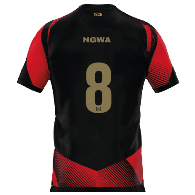 Danxen Pánské Jermaine Ngwa #8 Černá Červená Domů Hráčské Dresy 2025/26 Dres