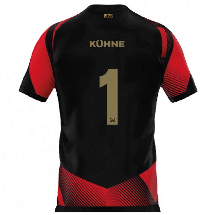 Danxen Pánské Lars Kühne #1 Černá Červená Domů Hráčské Dresy 2025/26 Dres