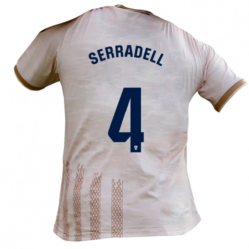 Danxen Pánské Álex Serradell #4 Špinavě Bílá Hnědá Daleko Hráčské Dresy 2025/26 Dres