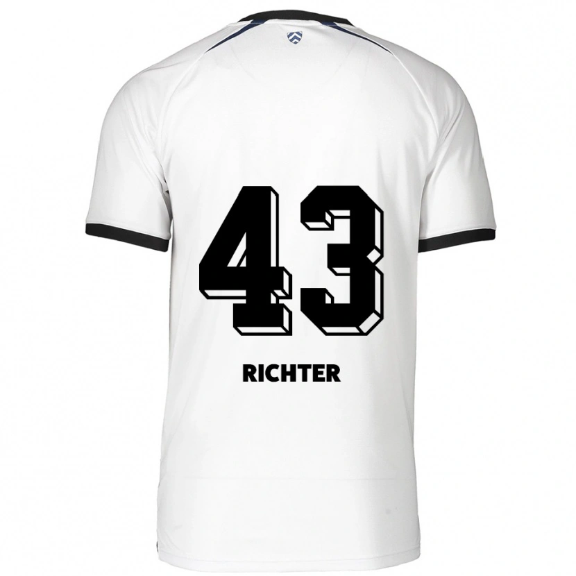 Danxen Pánské Daniel Richter #43 Bílá Černá Daleko Hráčské Dresy 2025/26 Dres