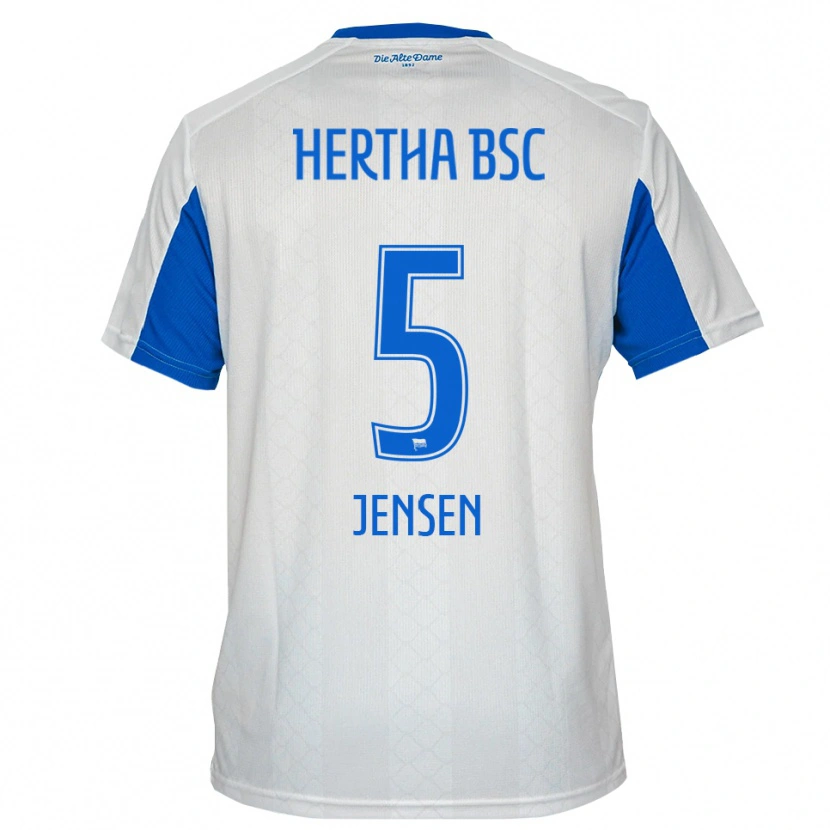 Danxen Pánské Leon Jensen #5 Bílá Modrá Daleko Hráčské Dresy 2025/26 Dres