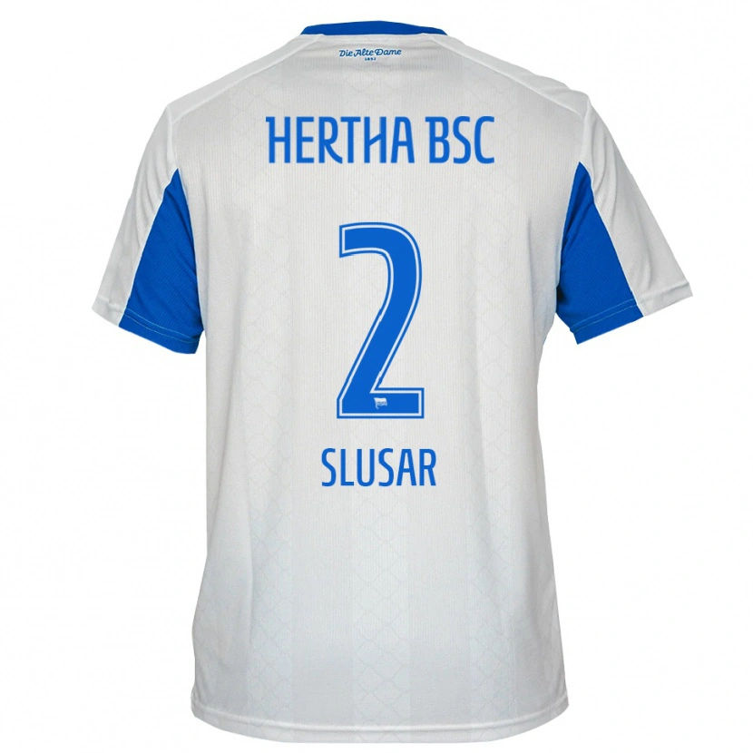Danxen Pánské Marcel Slusar #2 Bílá Modrá Daleko Hráčské Dresy 2025/26 Dres