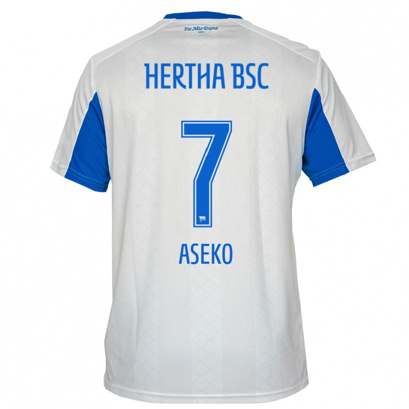 Danxen Pánské Benjamin Aseko #7 Bílá Modrá Daleko Hráčské Dresy 2025/26 Dres
