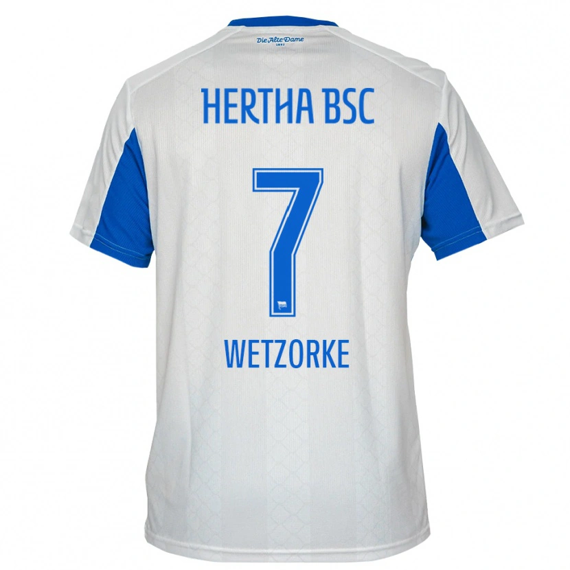 Danxen Pánské Leonie Wetzorke #7 Bílá Modrá Daleko Hráčské Dresy 2025/26 Dres