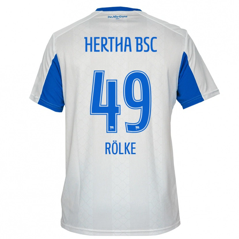 Danxen Pánské Oliver Rölke #49 Bílá Modrá Daleko Hráčské Dresy 2025/26 Dres