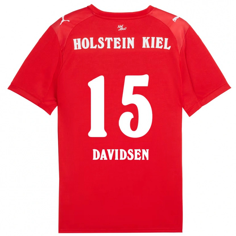 Danxen Pánské Kasper Davidsen #15 Červená Modrá Daleko Hráčské Dresy 2025/26 Dres