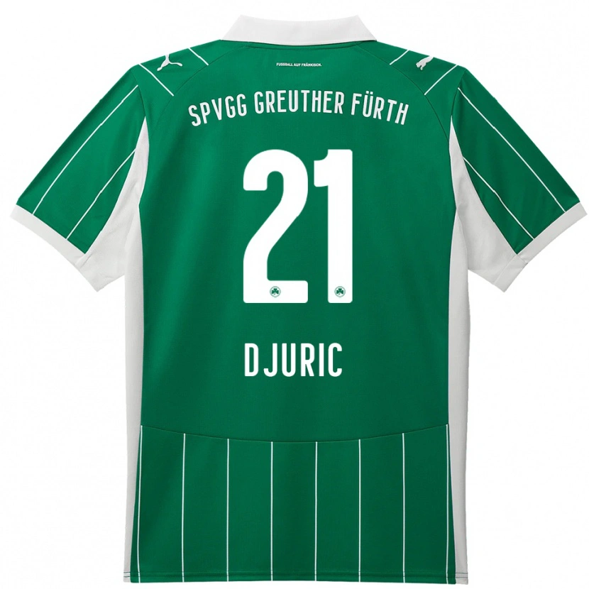 Danxen Pánské Andrej Djuric #21 Zelená Bílá Daleko Hráčské Dresy 2025/26 Dres