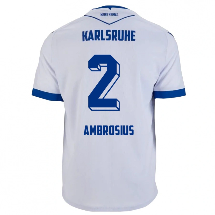 Danxen Pánské Emilio Ambrosius #2 Bílá Modrá Daleko Hráčské Dresy 2025/26 Dres