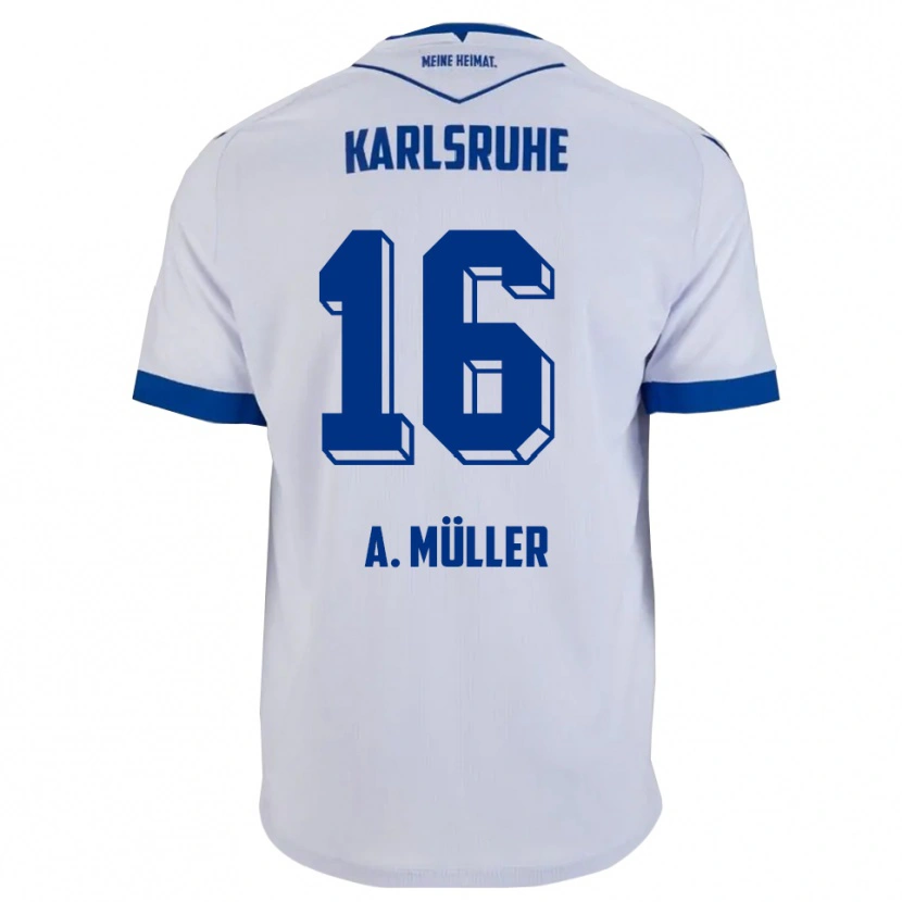 Danxen Pánské Andreas Müller #16 Bílá Modrá Daleko Hráčské Dresy 2025/26 Dres