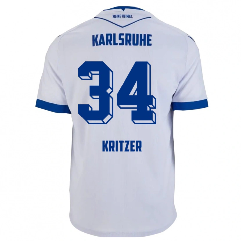 Danxen Pánské Mateo Kritzer #34 Bílá Modrá Daleko Hráčské Dresy 2025/26 Dres