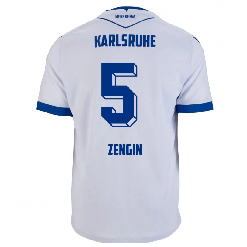 Danxen Pánské Enes Zengin #5 Bílá Modrá Daleko Hráčské Dresy 2025/26 Dres