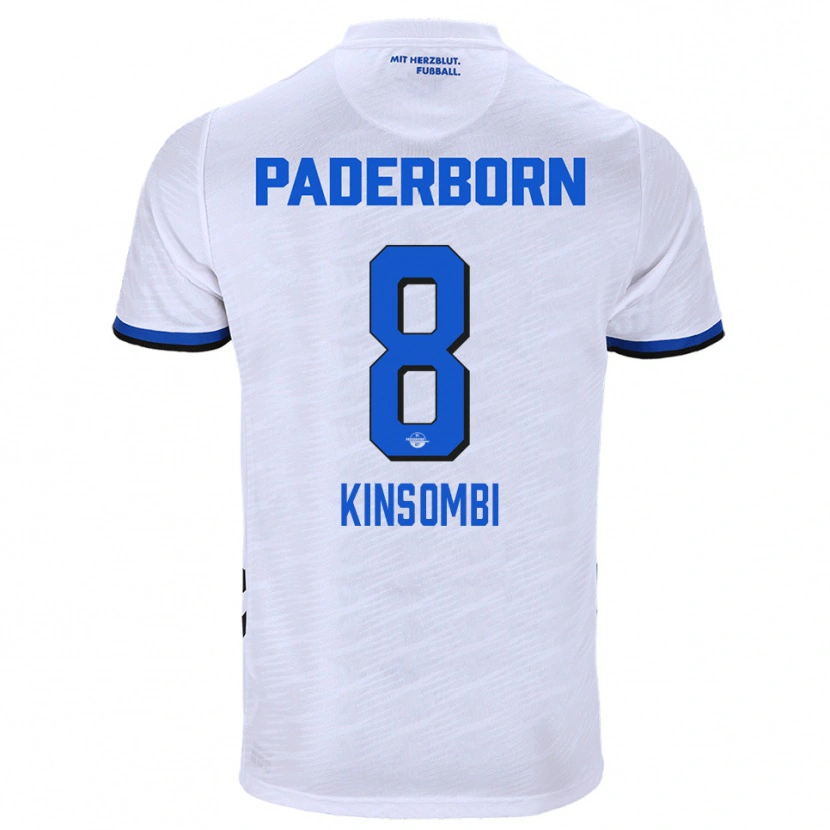 Danxen Pánské David Kinsombi #8 Bílá Modrá Daleko Hráčské Dresy 2025/26 Dres