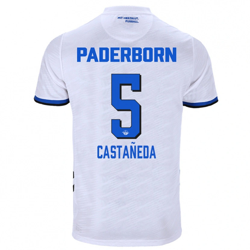 Danxen Pánské Santiago Castañeda #5 Bílá Modrá Daleko Hráčské Dresy 2025/26 Dres