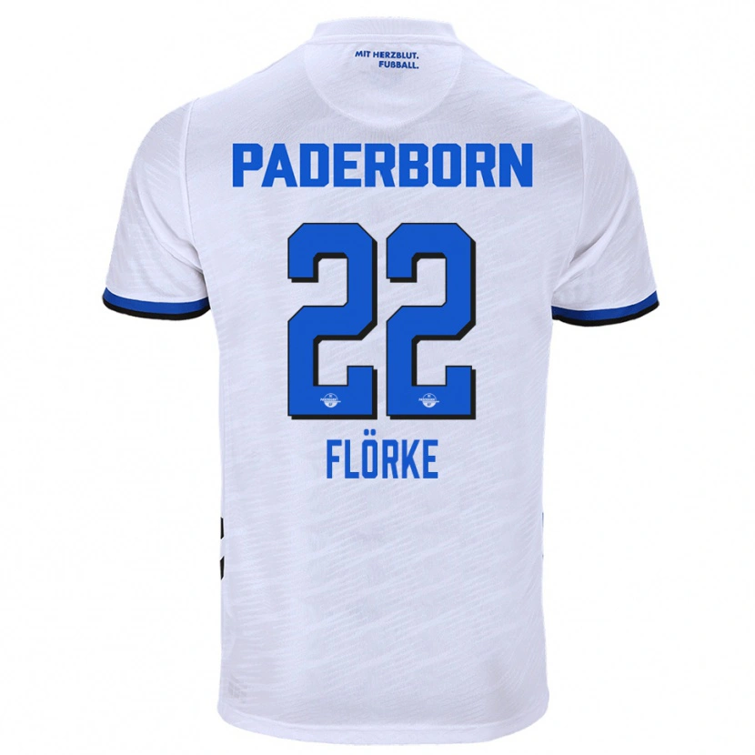 Danxen Pánské Luis Flörke #22 Bílá Modrá Daleko Hráčské Dresy 2025/26 Dres