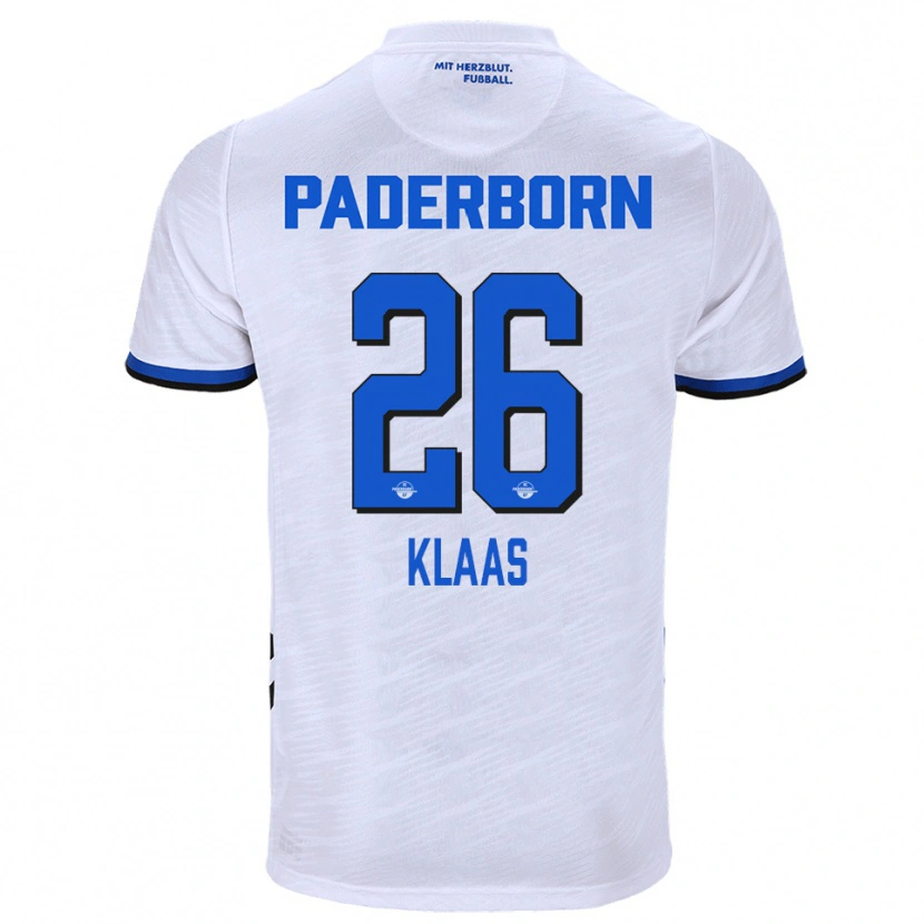 Danxen Pánské Sebastian Klaas #26 Bílá Modrá Daleko Hráčské Dresy 2025/26 Dres