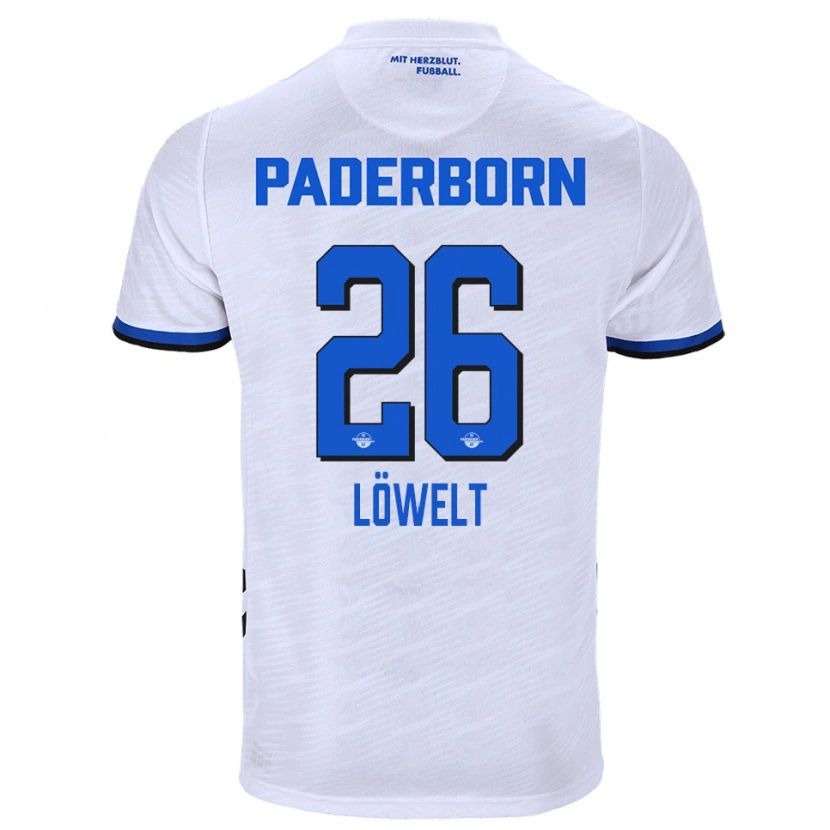 Danxen Pánské Luca Löwelt #26 Bílá Modrá Daleko Hráčské Dresy 2025/26 Dres