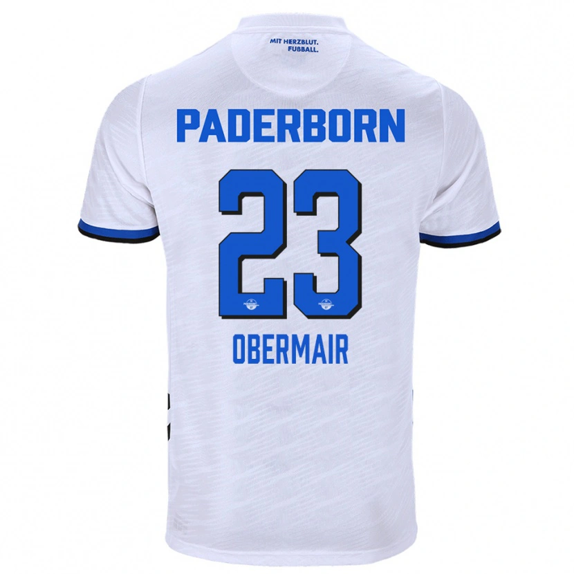 Danxen Pánské Raphael Obermair #23 Bílá Modrá Daleko Hráčské Dresy 2025/26 Dres