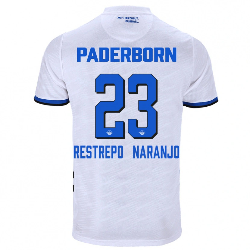 Danxen Pánské Pedro Restrepo Naranjo #23 Bílá Modrá Daleko Hráčské Dresy 2025/26 Dres