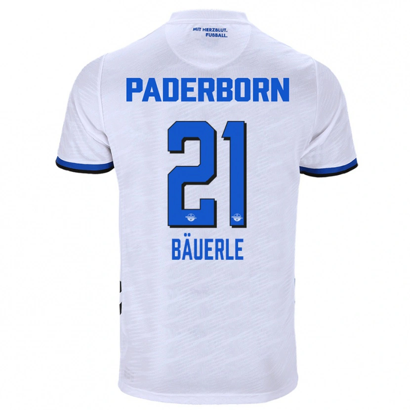 Danxen Pánské Anton Bäuerle #21 Bílá Modrá Daleko Hráčské Dresy 2025/26 Dres