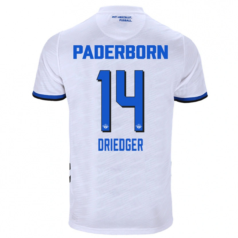 Danxen Pánské Julian Driedger #14 Bílá Modrá Daleko Hráčské Dresy 2025/26 Dres