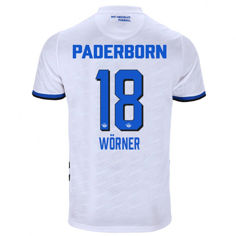 Danxen Pánské Marco Wörner #18 Bílá Modrá Daleko Hráčské Dresy 2025/26 Dres