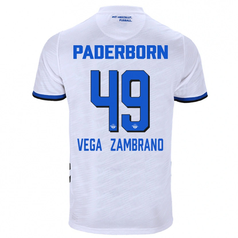 Danxen Pánské Joel Vega Zambrano #49 Bílá Modrá Daleko Hráčské Dresy 2025/26 Dres