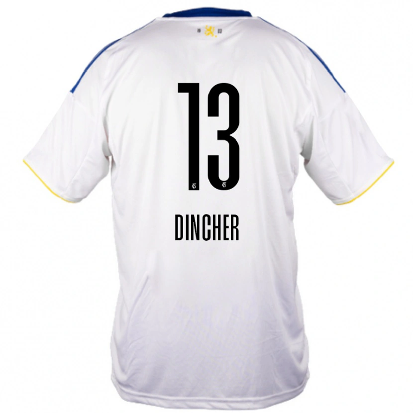 Danxen Pánské Noah Dincher #13 Bílá Modrá Žlutá Daleko Hráčské Dresy 2025/26 Dres